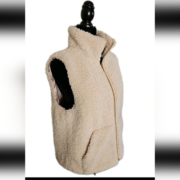 J. Crew Women's Cream Teddy Sherpa Full Zip Vest S - Picture 3 of 13